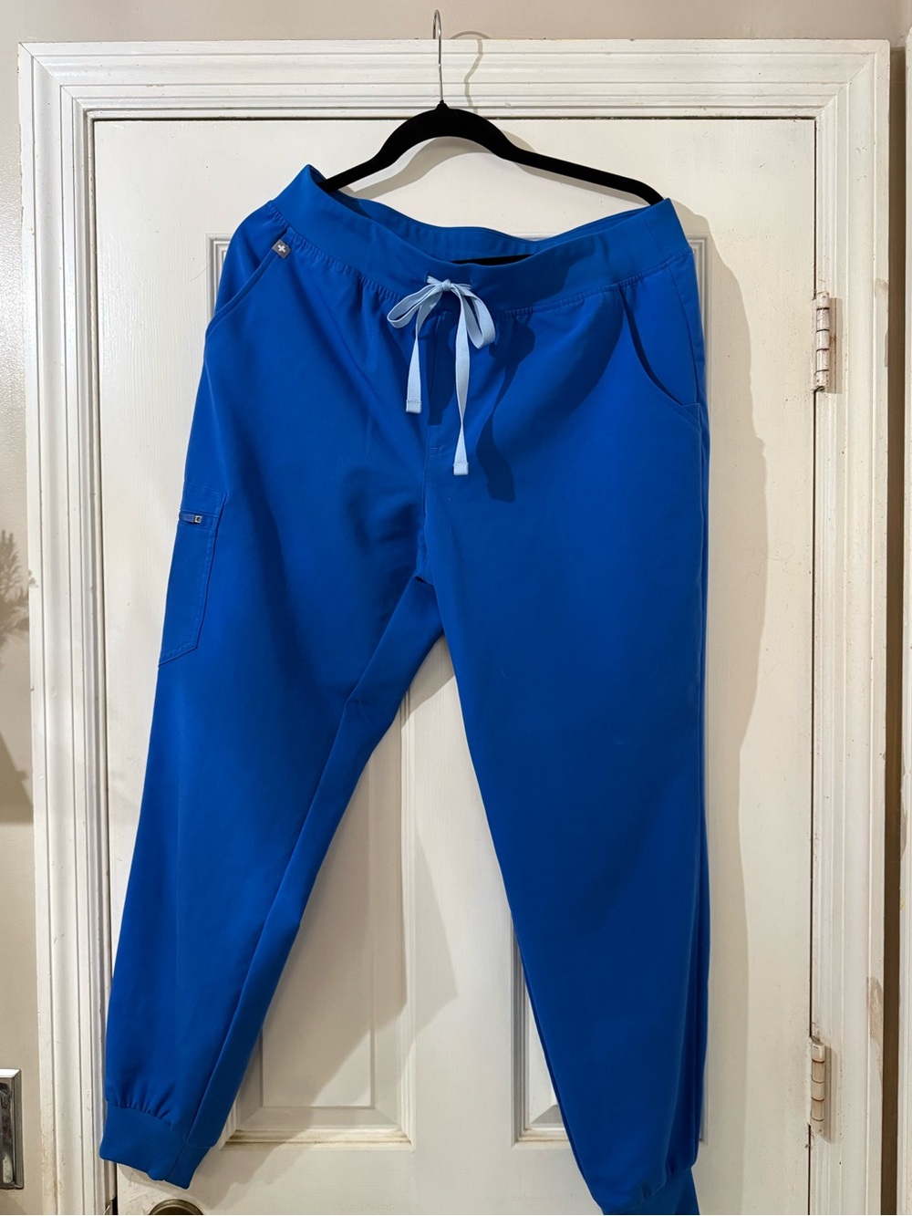 Figs Women's Royal Blue Zamora Joggers with Light Blue Drawstring